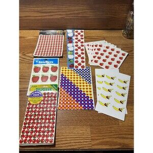 Teacher Created Materials Big Apple & Banana Huge Mixed Sticker Lot VTG 90s